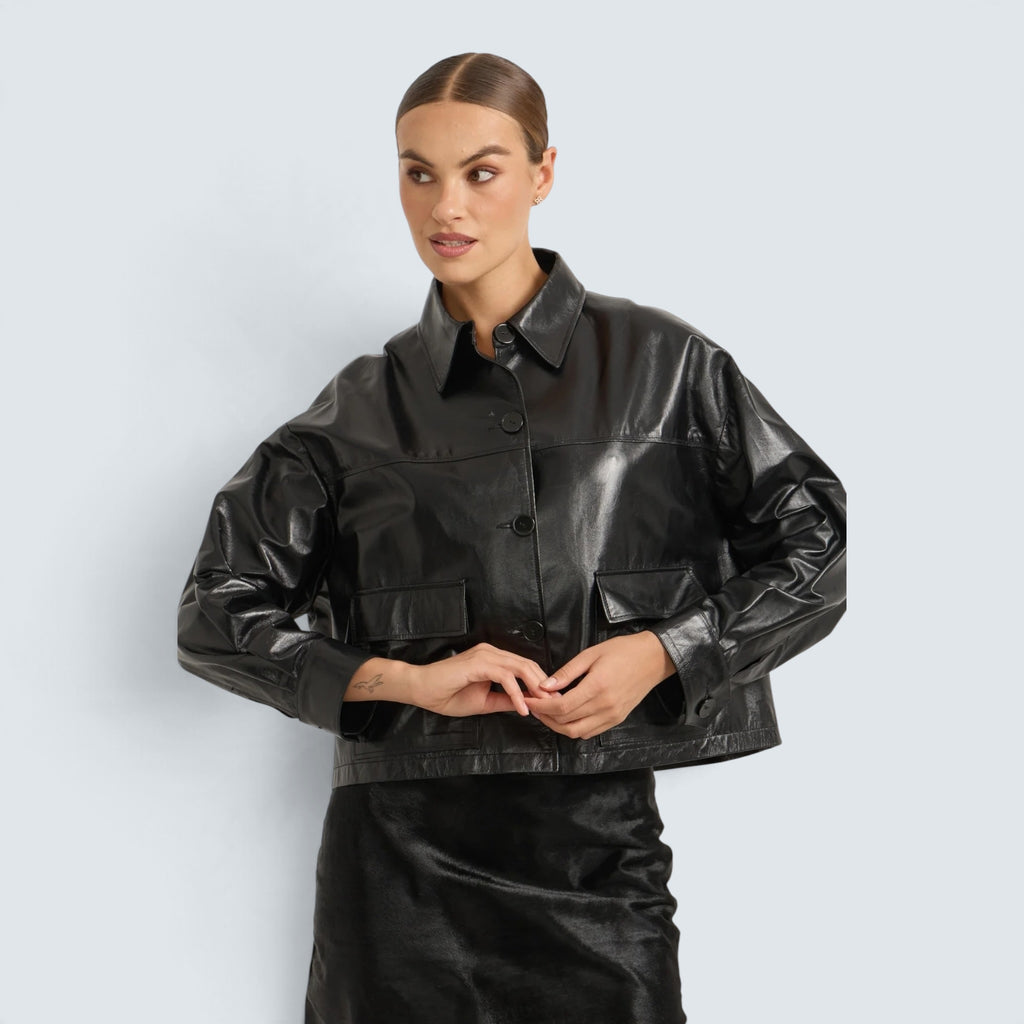 Lederjacke PARGAS PLUM
