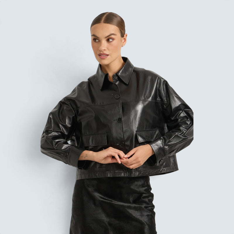 Lederjacke PARGAS PLUM