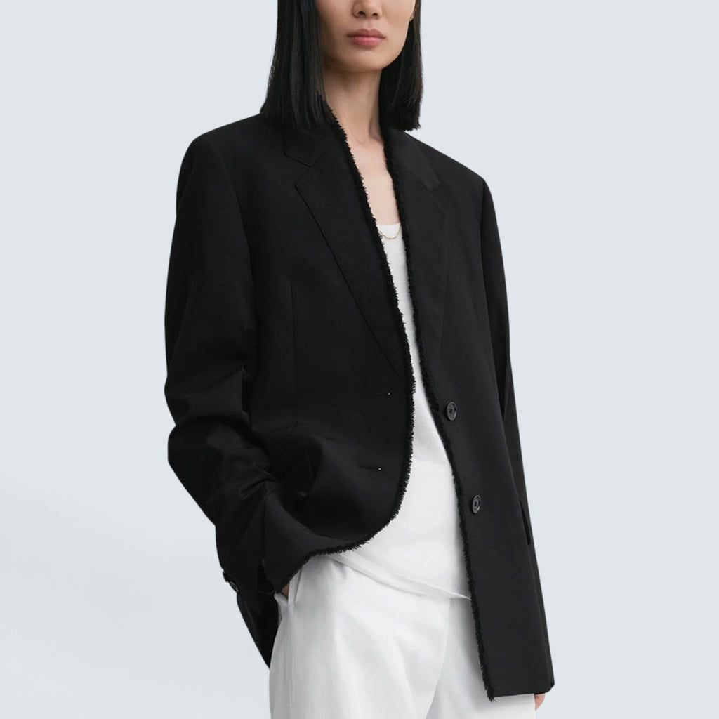 Raw lapel jacket