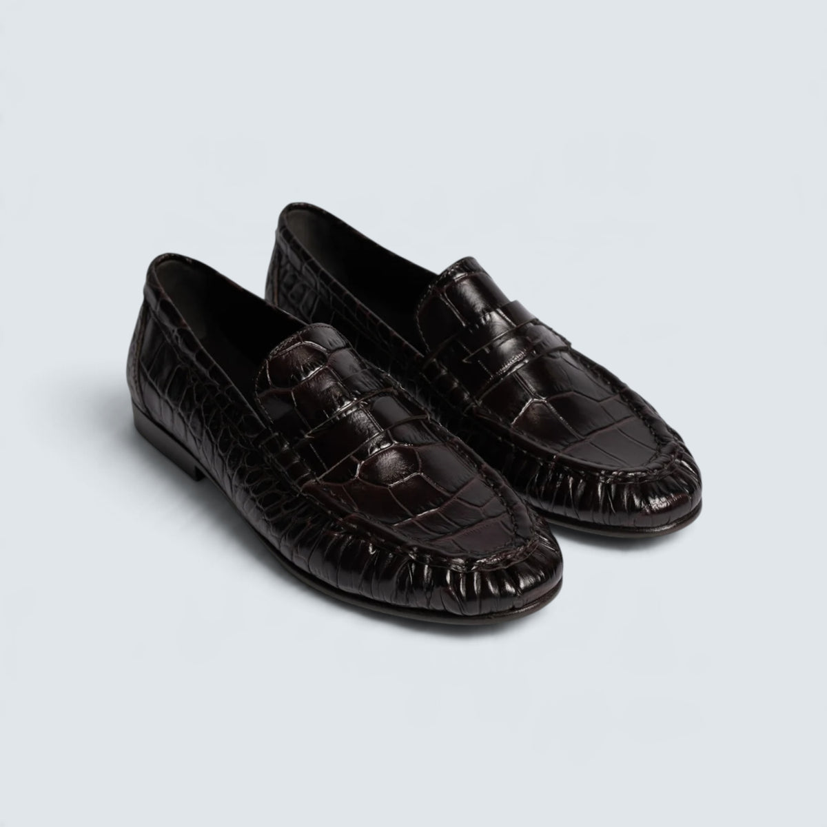 Posa Penny Loafer WRINKLE CROCO in Rot, Ansicht 3