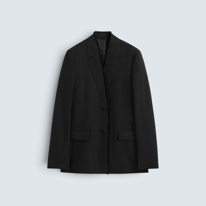 Raw lapel jacket