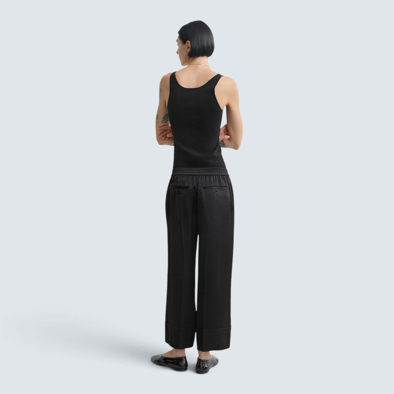 Satin drawstring trousers