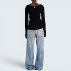 Strickjacke gerippt