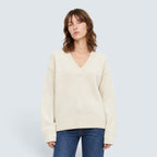 V-neck wool cashmere knit