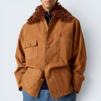 Lederjacke mit Fellkragen
