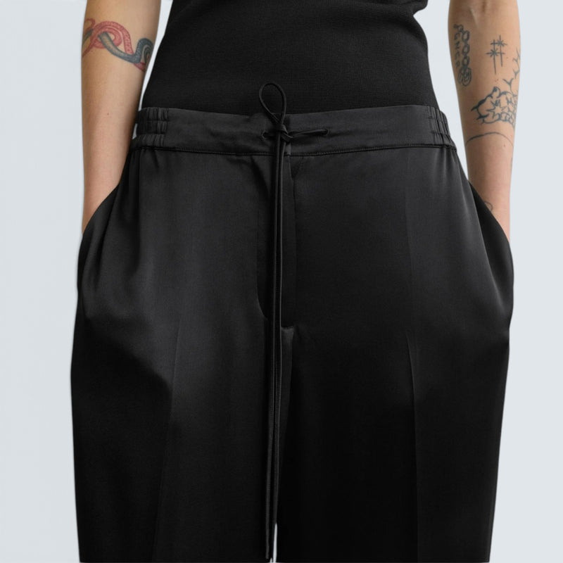 Satin drawstring trousers