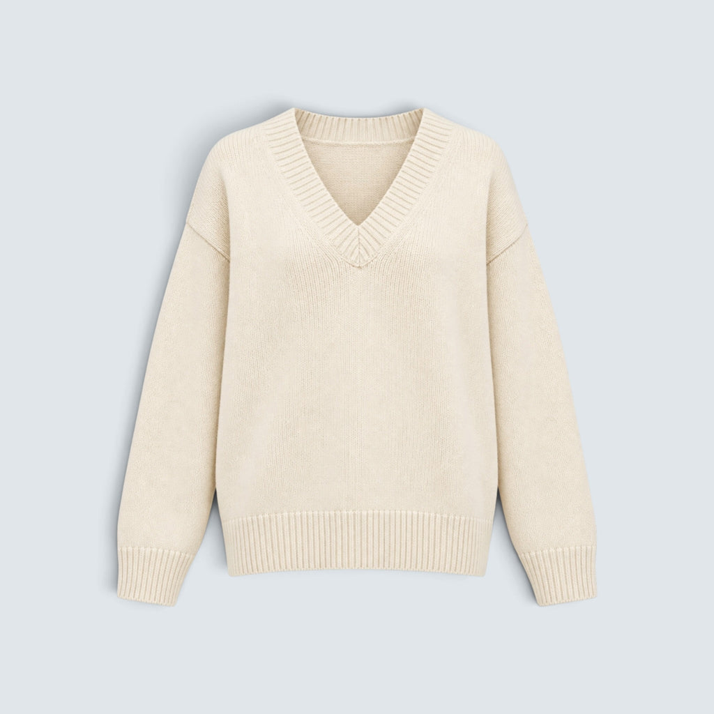 V-neck wool cashmere knit