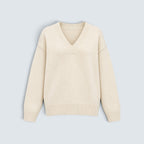 V-neck wool cashmere knit
