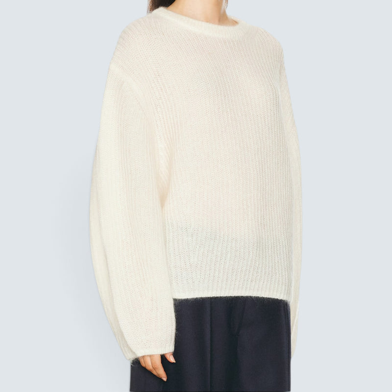 Mohair blend rib knit