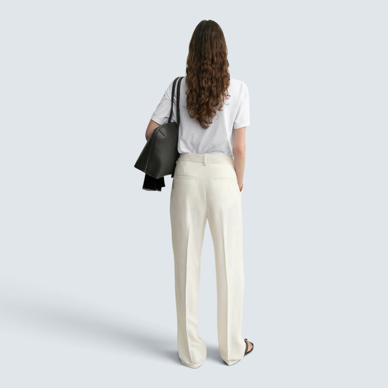 Double-pleat fluid trousers
