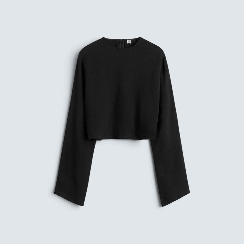 Cropped sablé blouse
