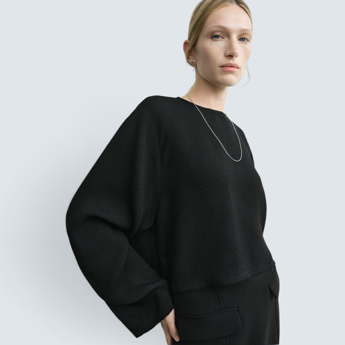 Cropped sablé blouse