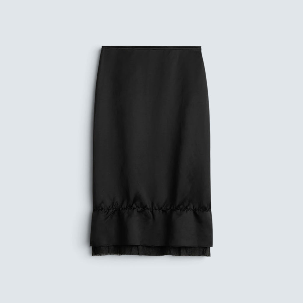 Layered satin skirt