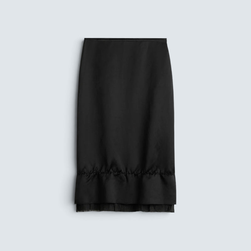Layered satin skirt