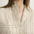 Monogram silk pj top