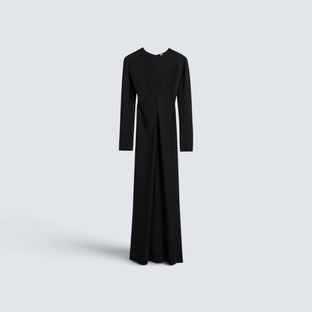 Long-sleeve slouch waist dress