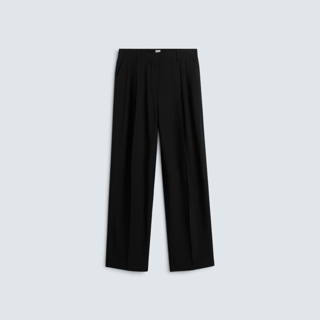 Double-pleat fluid trousers