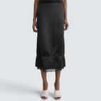 Layered satin skirt
