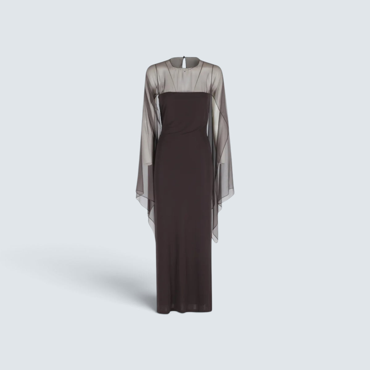 Alberta Ferretti Abendkleid mit Cape in Braun