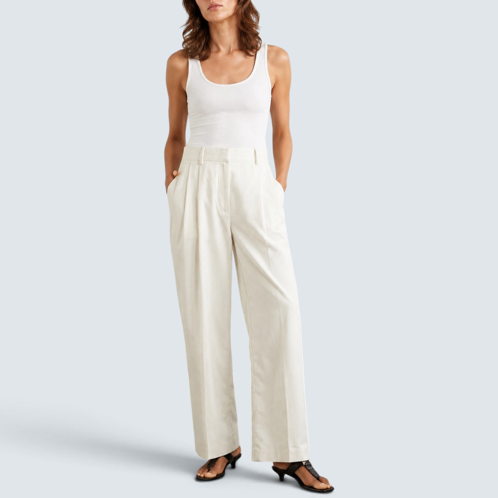 Silk cotton cord trousers