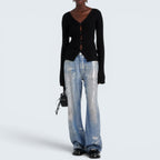 Strickjacke gerippt