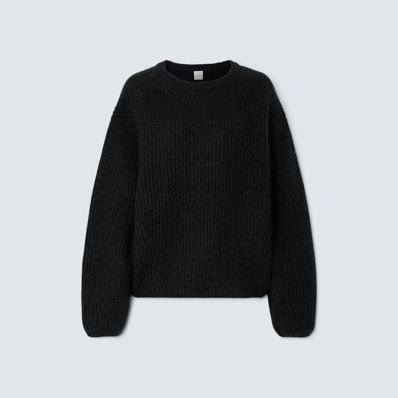 Mohair blend rib knit