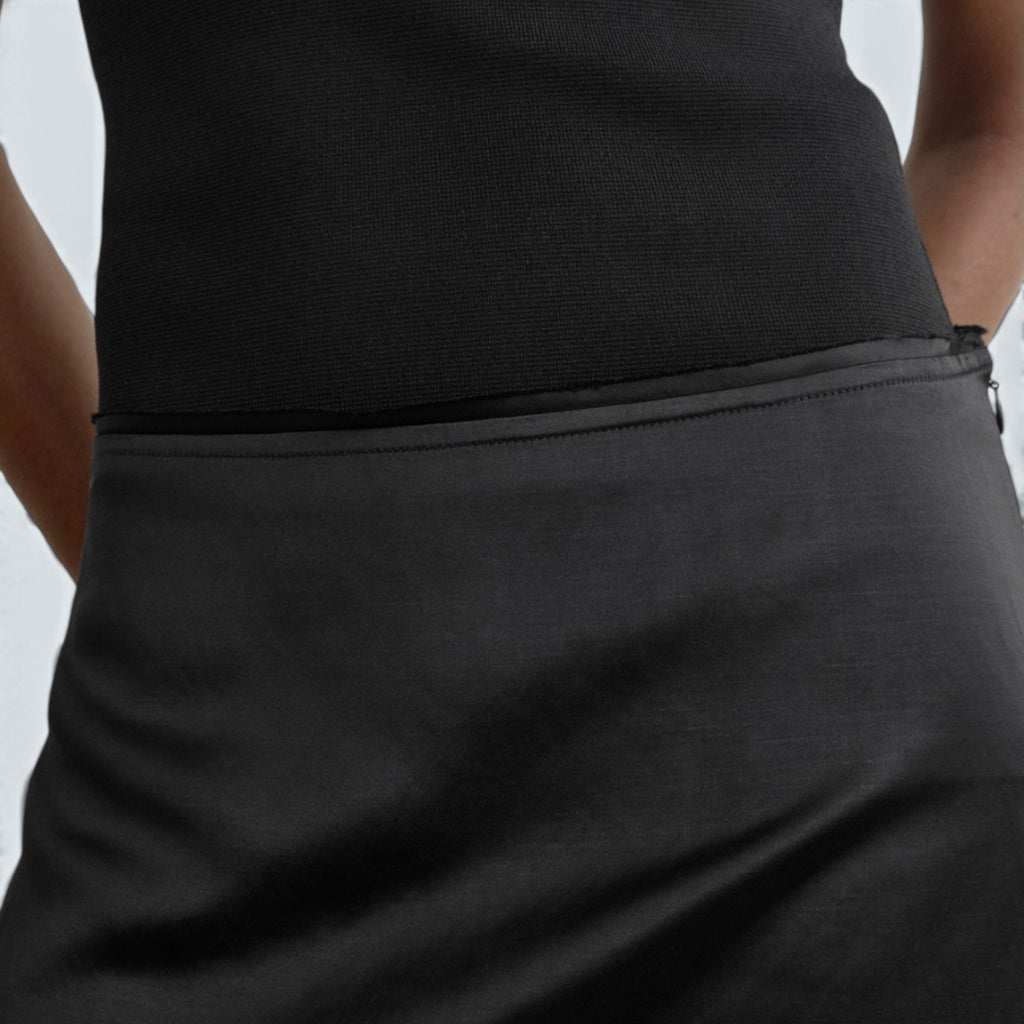 Layered satin skirt
