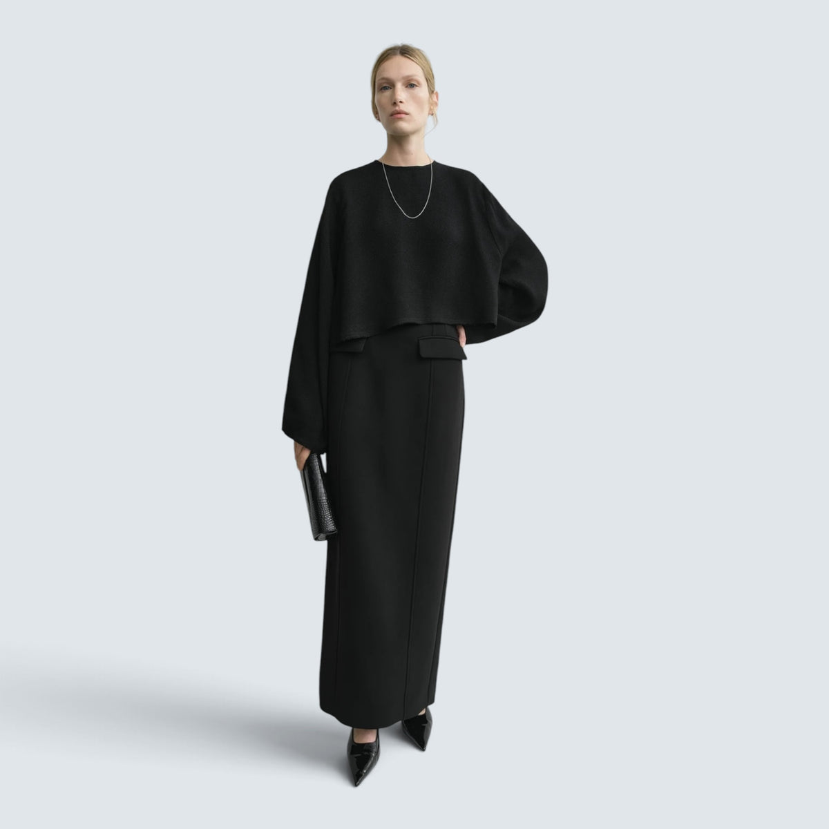 Cropped sablé blouse