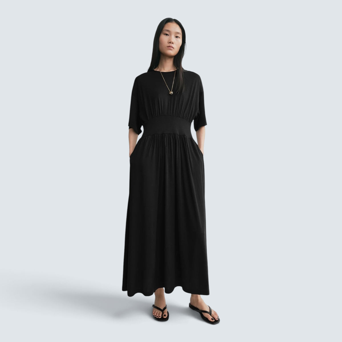 Cotton silk tee dress