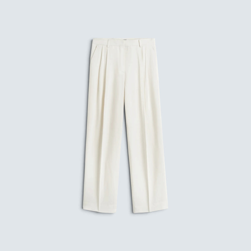 Double-pleat fluid trousers