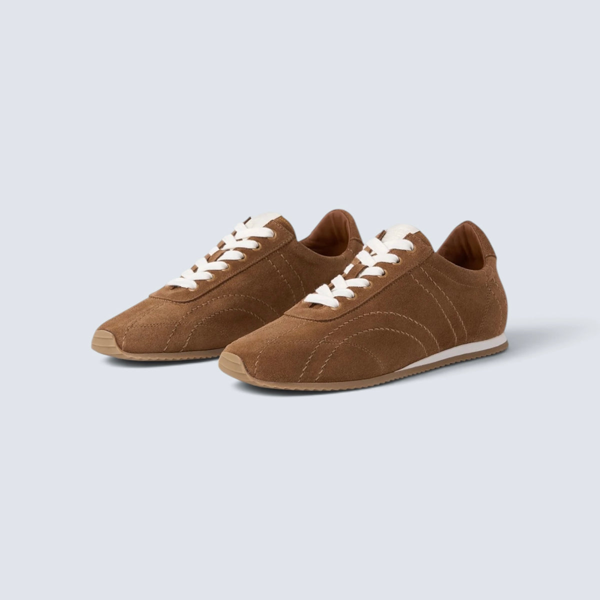 TOTEME Flex suede sneakers in Camel, Ansicht 5