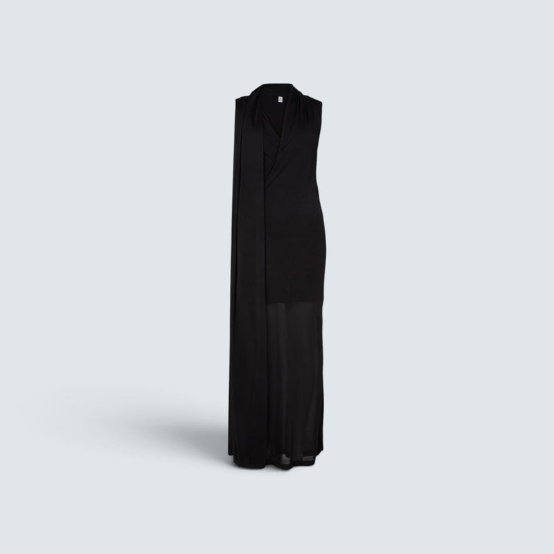 Overlapped scarf dress