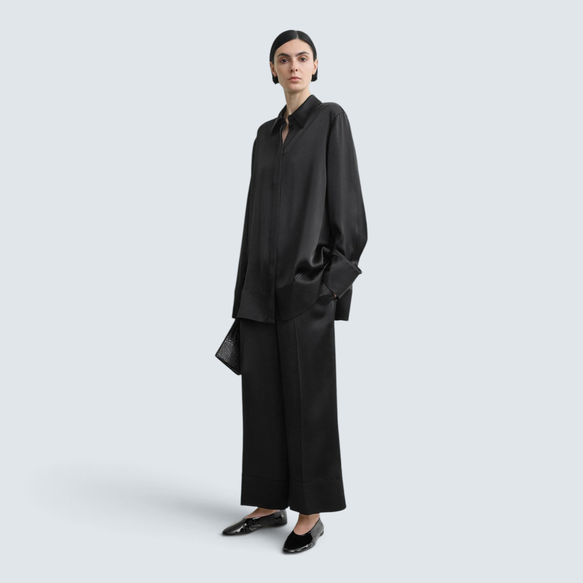 Satin drawstring trousers
