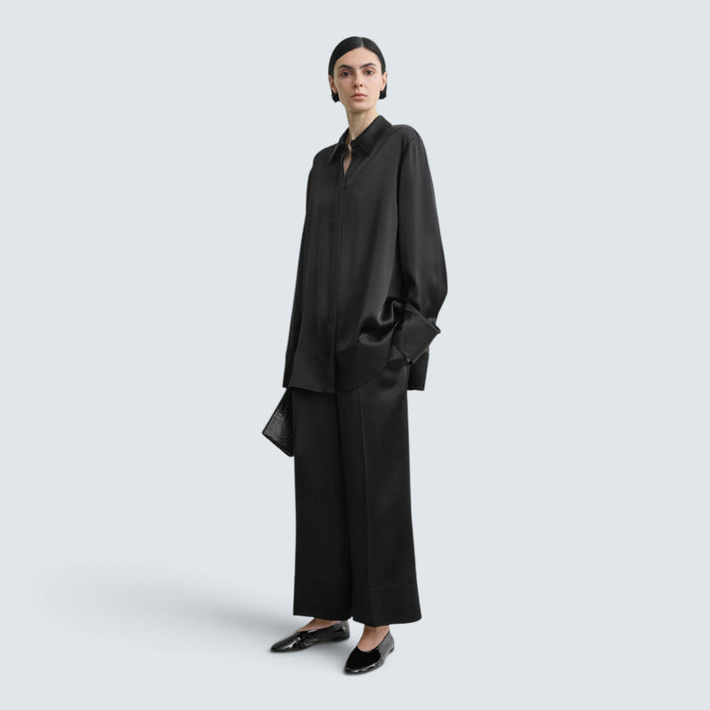 Satin drawstring trousers
