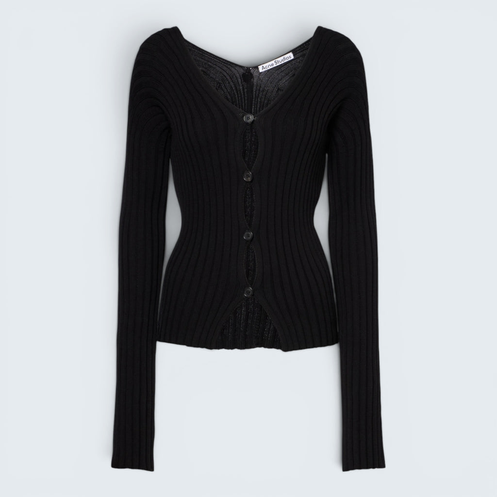 Strickjacke gerippt