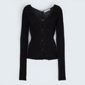 Strickjacke gerippt