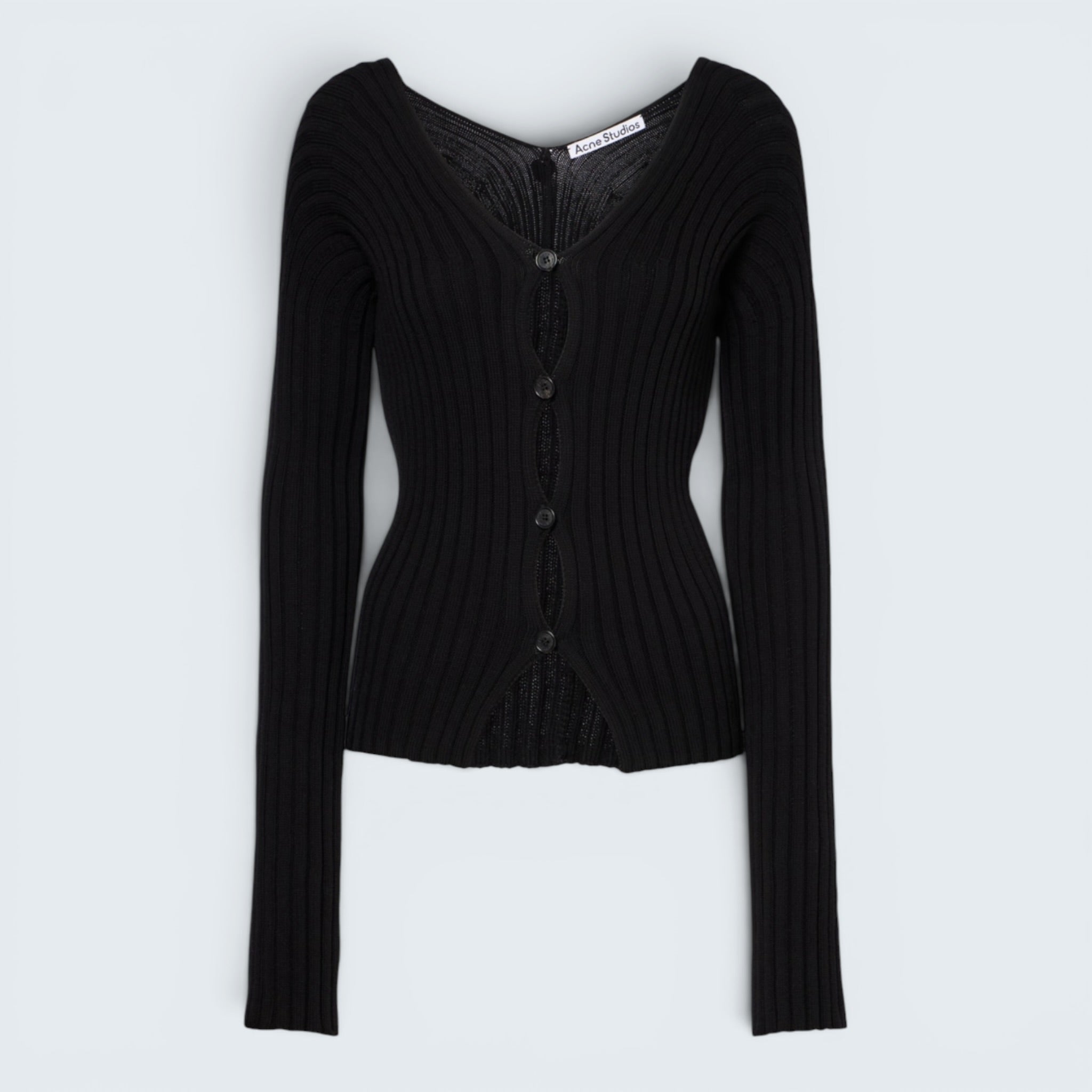 Strickjacke gerippt
