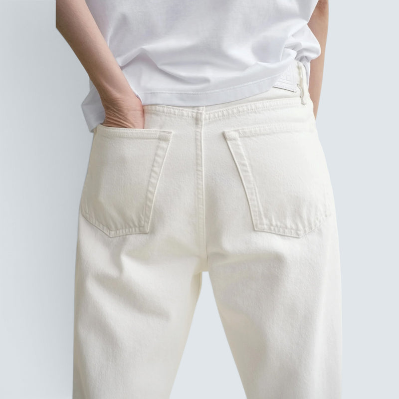 Twisted seam denim full length