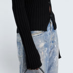 Strickjacke gerippt