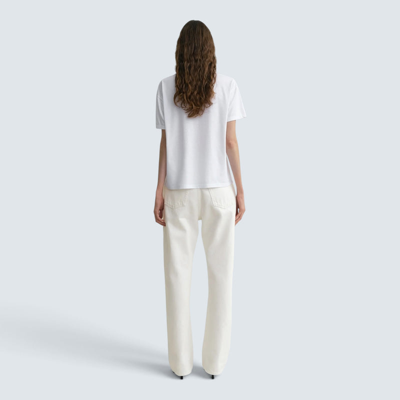 Twisted seam denim full length