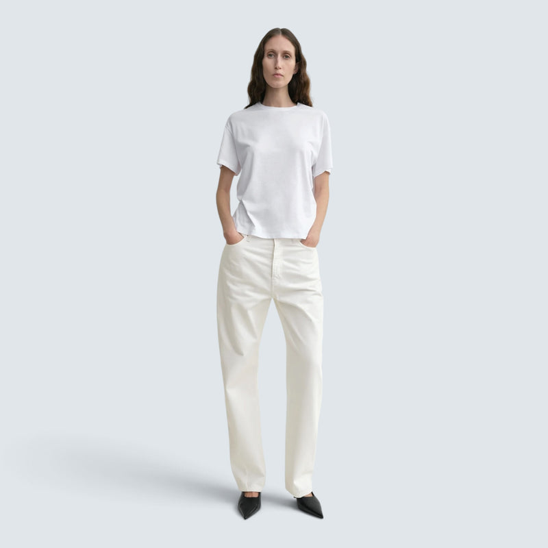 Twisted seam denim full length