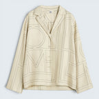 Monogram silk pj top