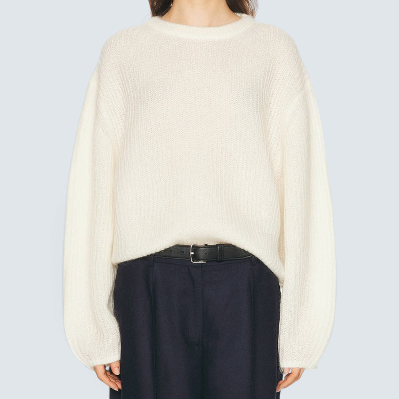Mohair blend rib knit