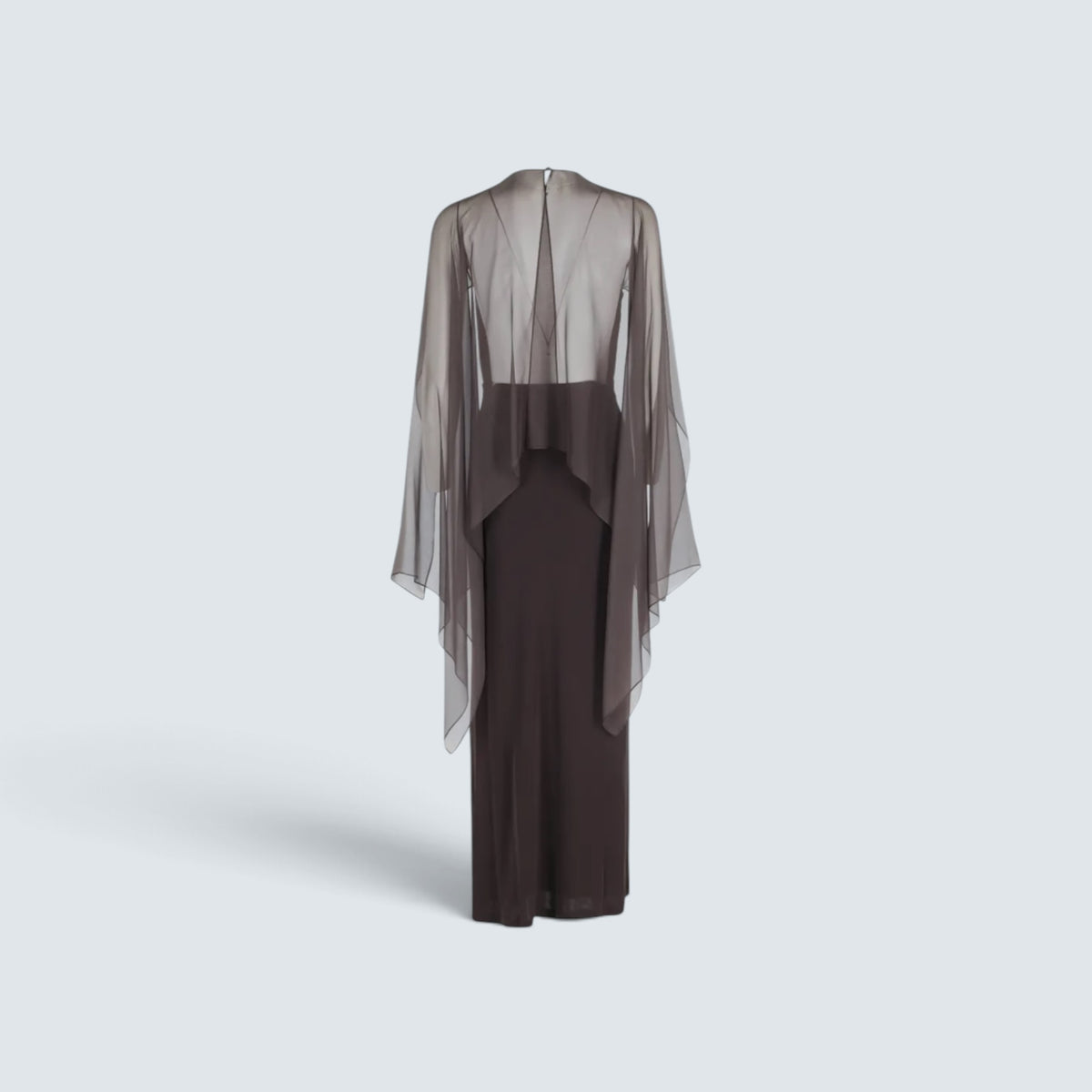 Alberta Ferretti Abendkleid mit Cape in Braun, Ansicht 2